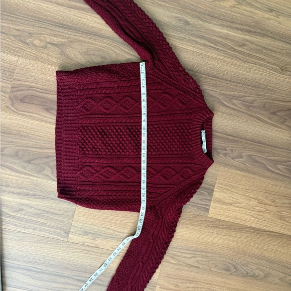 Vintage 70s Joseph F. Heron - Ardara Donegal Irish Handknit Wool Sweater Maroon - Picture 13 of 16